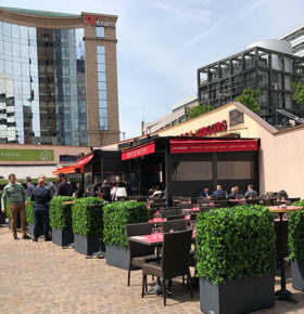 Haie artificielle au restaurant situé à la défense